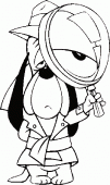 coloring picture of Droopy magnifying glass