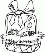 coloring picture of basket of Easter chocolate