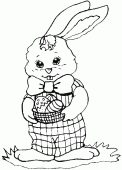 coloring picture of bunny with some chocolates