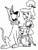 coloring picture of Judy Elroy and the dog Astro