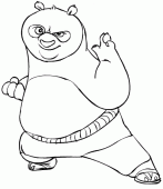 coloring picture of Po the Giant Panda