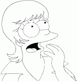 coloring picture of Marge Simpson with short hair