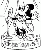 coloring picture of Minnie is singing