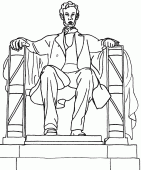 coloring picture of Abraham Lincoln Memorial