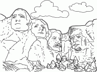 coloring picture of Mount Rushmore National Memorial