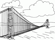 coloring picture of pont golden gate