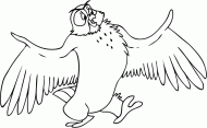 coloring picture of Owl with wings wide open