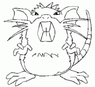 coloring picture of 020 raticate