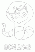 coloring picture of 024 arbok
