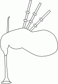 coloring picture of bagpipes,a musical instrument