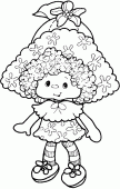 coloring picture of Strawberry Shortcake doll