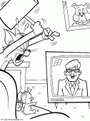 coloring picture of Jerry is watching TV