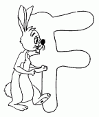 coloring picture of F rabbit