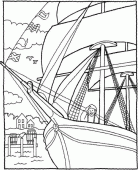 coloring picture of old sailing ship