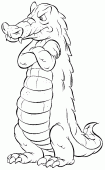 coloring picture of crocodile with one s arms folded