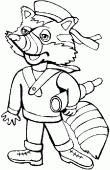 coloring picture of a marine fox with his spyglass