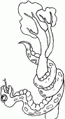 coloring picture of snake in a tree