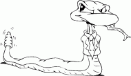 coloring picture of snake with a suit collards and necktie