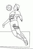 coloring picture of soccer one touch chest drill