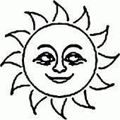 coloring picture of a beautiful sun of summer