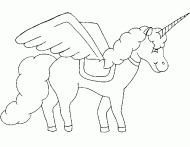 coloring picture of litlle unicorn with wings