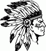 coloring picture of American Indian with headdresses