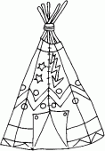 coloring picture of Indian tepee