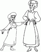 coloring picture of Anne and Marilla Cuthbert