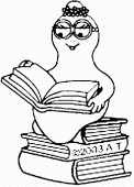 coloring picture of Barbalib loves books