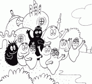 coloring picture of Barbapapa s town