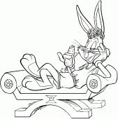 coloring picture of Bugs Bunny as an Roman Emperor