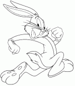coloring picture of Bugs Bunny is running