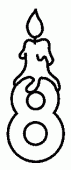 coloring picture of candle 8 number eight