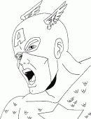 coloring picture of head captain america