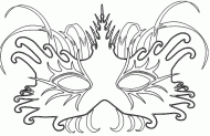 coloring picture of pretty mask for the carnival of Rio