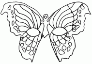 coloring picture of pretty mask in form of butterfly