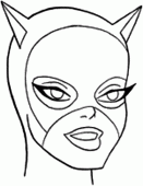 coloring picture of head of Catwoman