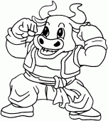 coloring picture of year of the Ox