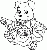 coloring picture of year of the dog