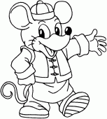 coloring picture of year of the rat
