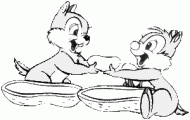 coloring picture of Chip and Dale