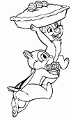 coloring picture of Chip n Dale carry a cake to hazel nuts