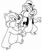 coloring picture of squirrel Chip n Dale