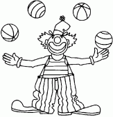 coloring picture of Clown with big shoes