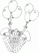 coloring picture of This clown is flying