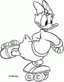coloring picture of Daisy with roller skating