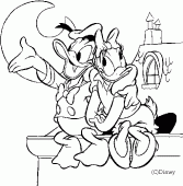 coloring picture of Donald and Daisy