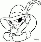 coloring picture of Baby Daisy Duck with a hat