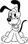coloring picture of Pluto the Puppy