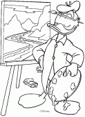 coloring picture of donald is a painter